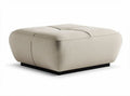 Fabric ottoman coffee table in beige 80 x 80 x 35cm with black base