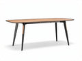 Wooden dining table oval shape in walnut finish 200 x 100 x 75cm