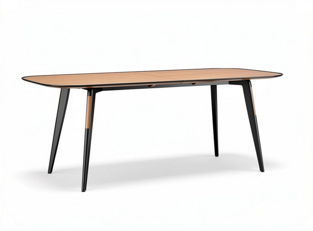 Wooden dining table oval shape in walnut finish 200 x 100 x 75cm