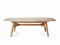 Wooden dining table with natural finish and tapered legs 180 x 90 x 75cm