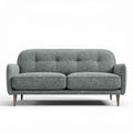 Mid-century modern sofa in textured gray fabric with wooden legs 180 x 85 x 75cm