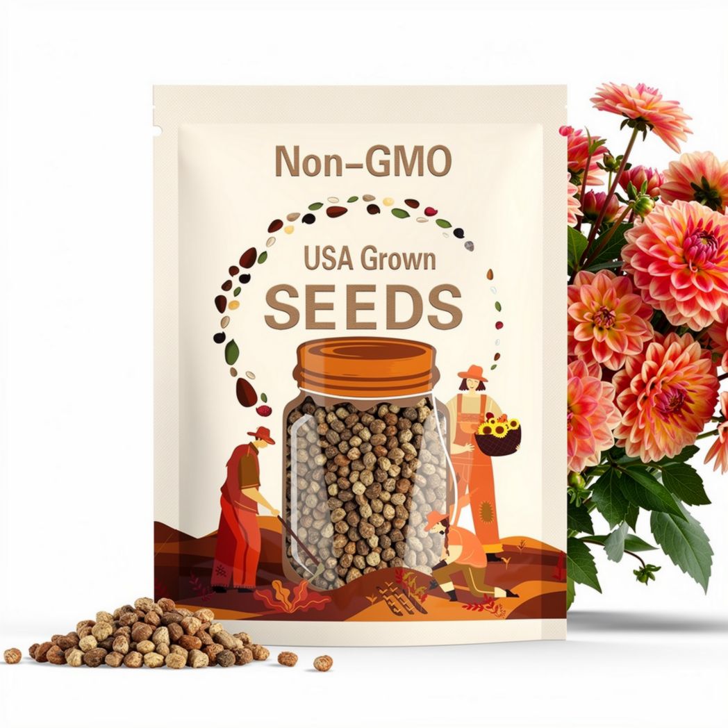 40 Seeds | Pacific View Dahlia Seeds - Pollinator Friendly- Open Pollinated - Heirloom - Flower Seeds - Mix Seeds to Plant - .#D093