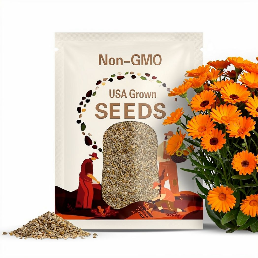 500+ Pot Marigold Seeds: Non-GMO, Drought Tolerant, Home Garden